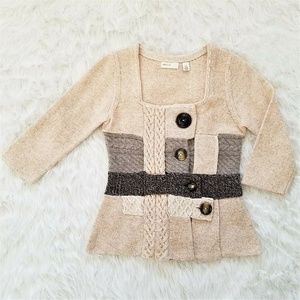 Anthropologie Sleeping on Snow Patchwork Cardigan